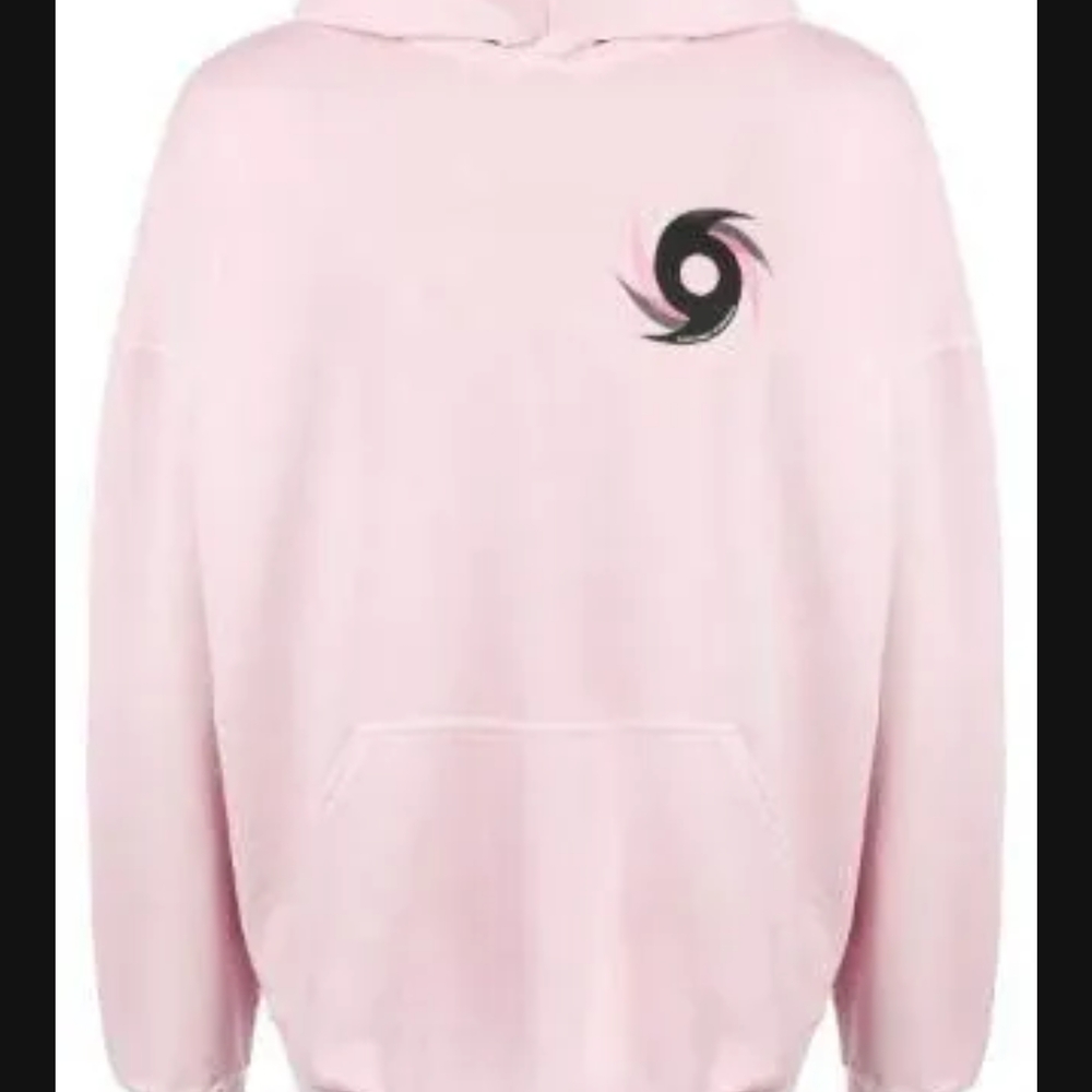 Palm Angels Pink Hoodie with Black Logo